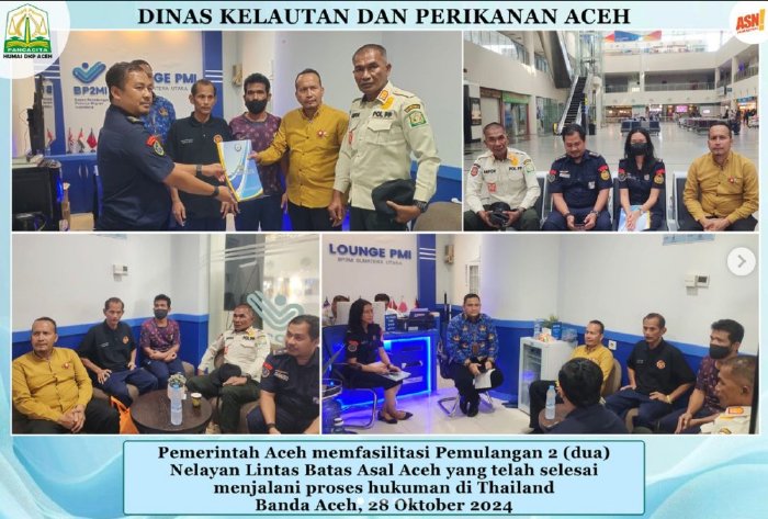 Pemerintah Aceh Fasilitasi Pemulangan 2 Nelayan Lintas Batas Asal Aceh